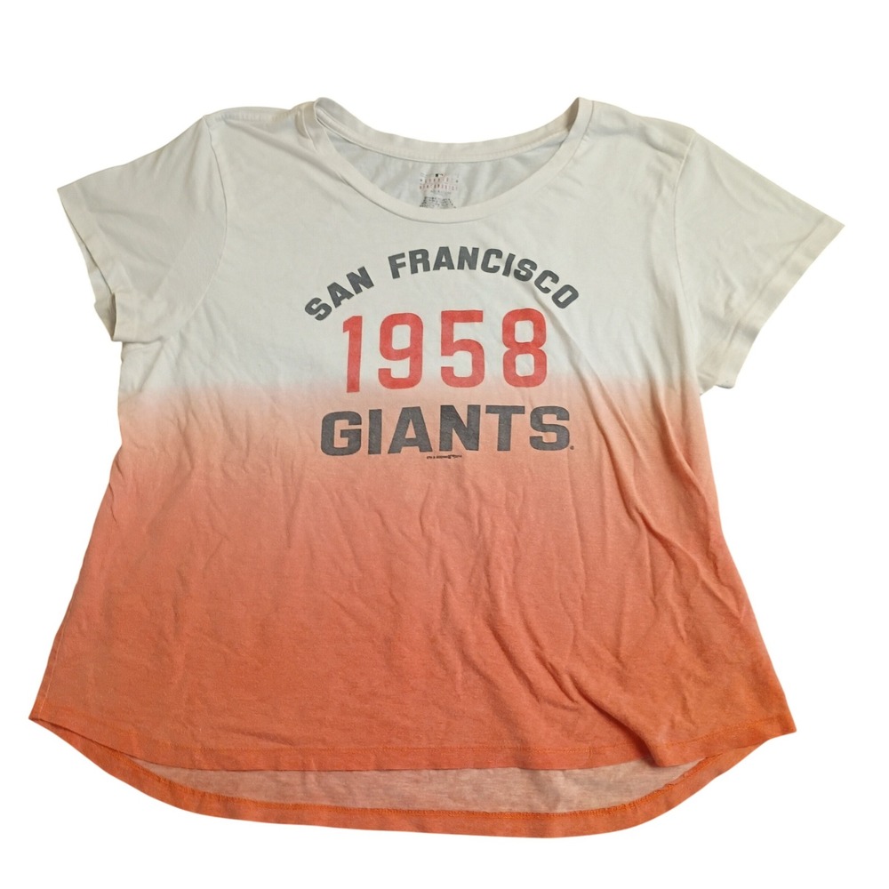 5th & Ocean San Francisco Giants T-Shirt Womens XL Orange Ombre MLB Gameday Tee